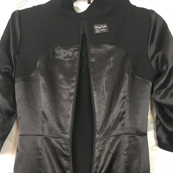 Mary Crafts Black Hourglass Dress womens XS 0 Business Cosplay Collared Neck - Picture 11 of 11